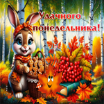 Классная, позитивная осенняя гифка Удачного понедельника