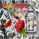 Мерцающая зимняя открытка спокойной ночи