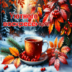 Морозно-красивая гифка Уютного воскресенья