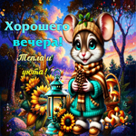 Живописная осенняя гифка Хорошего вечера! Тепла и уюта