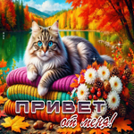 Золотистая и волшебная осенняя гифка Привет от меня