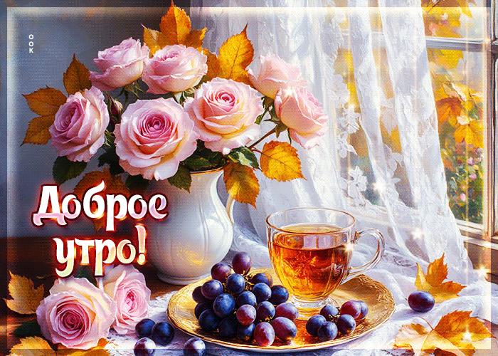 Postcard добрая и домашняя осенняя гифка доброе утро
