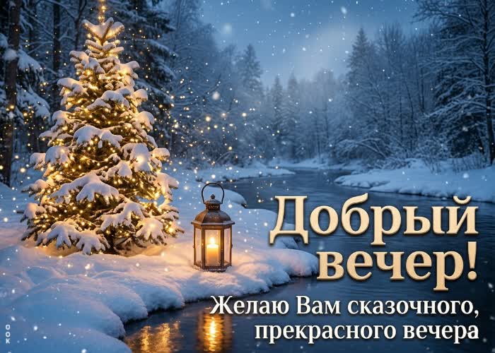 Postcard добрый вечер! пусть день завершится спокойно.