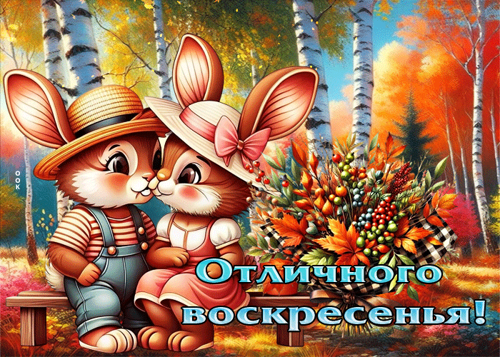 Postcard ласковая осенняя гифка отличного воскресенья