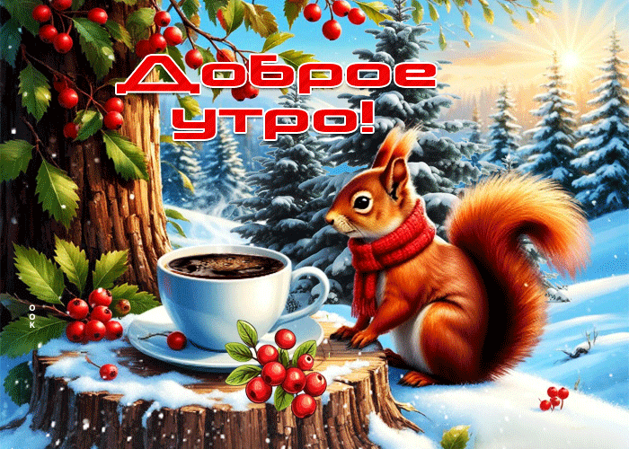 Picture мирная зимняя гиф-открытка доброе утро