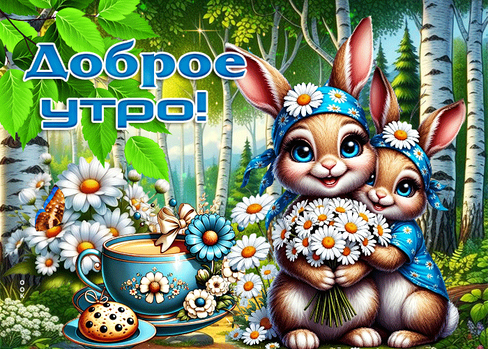 Postcard обворожительная летняя гиф-открытка доброе утро