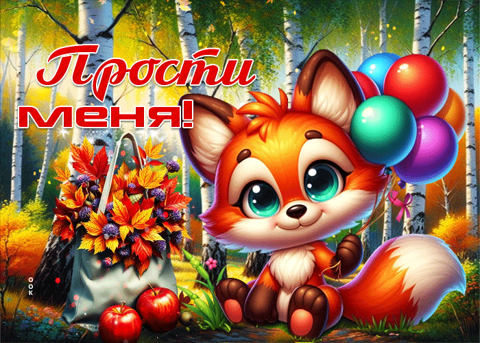 Postcard очаровательная, лёгкая осенняя гифка прости меня