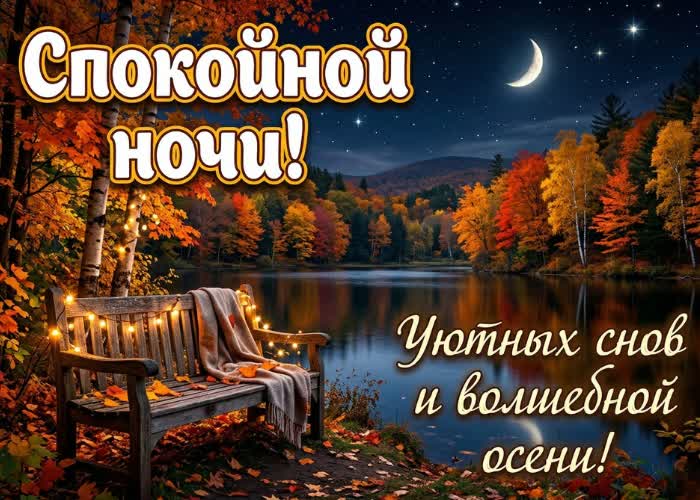 Postcard осенняя ночь приносит тишину и покой.