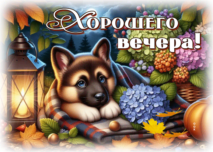 Postcard приятная осенняя гифка хорошего вечера