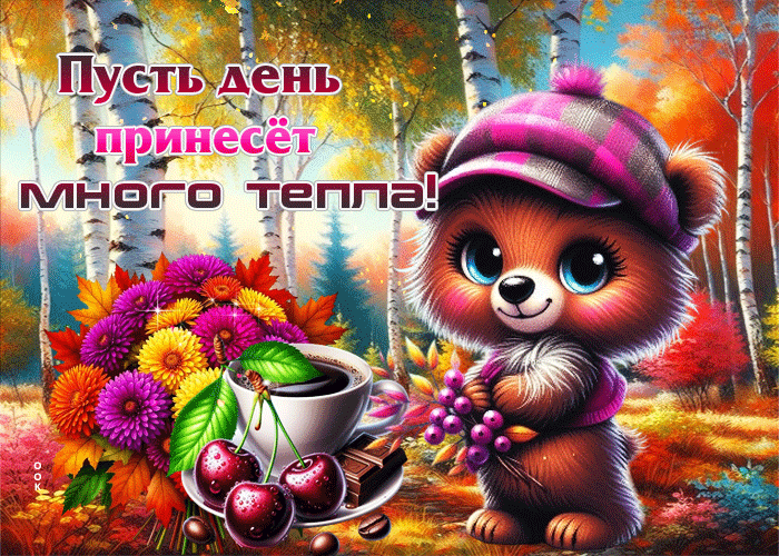 Postcard пусть день принесет много тепла