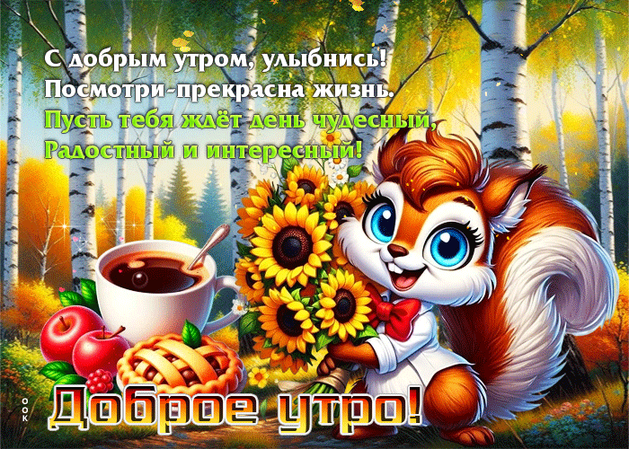 Picture с добрым утром, улыбнись! посмотри - прекрасна жизнь