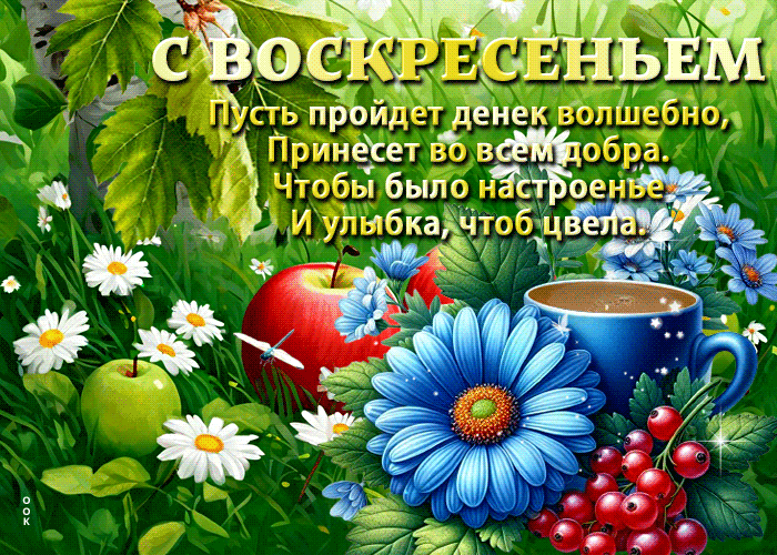 Postcard с воскресеньем! пусть пройдет денек волшебно