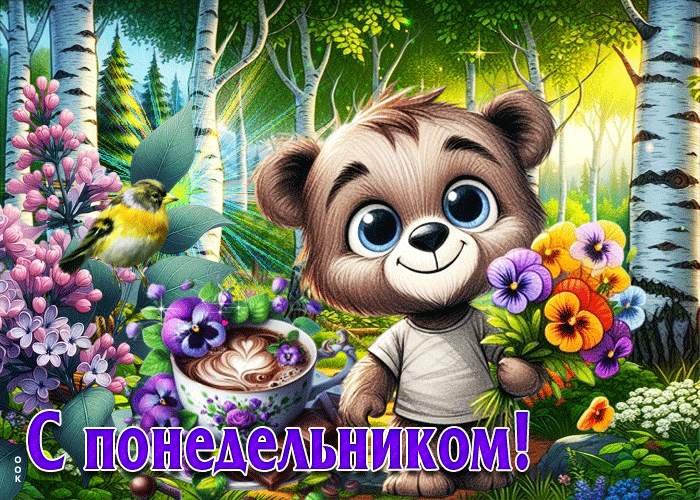 Picture сентиментальная летняя гиф-открытка с понедельником