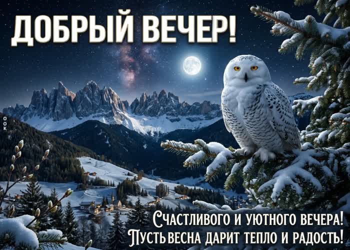 Postcard спокойного зимнего вечера. приятных моментов и лёгкости на душе.