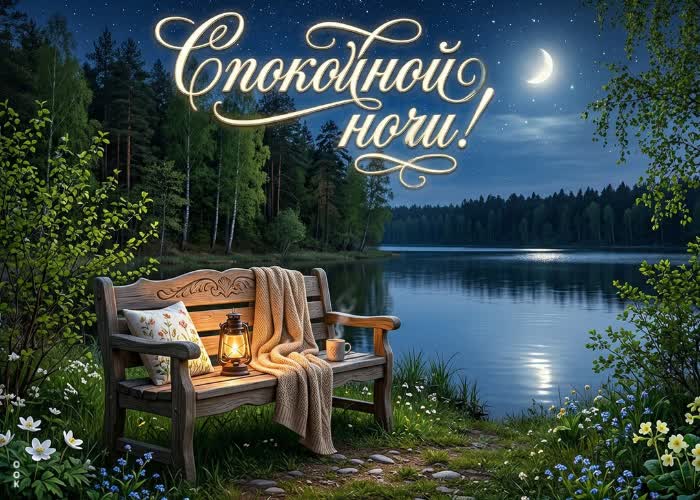 Postcard спокойной ночи! пусть всё тревожное останется позади