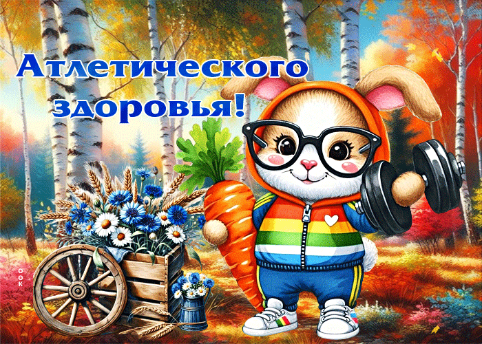 Postcard стильная осенняя гифка атлетического здоровья!