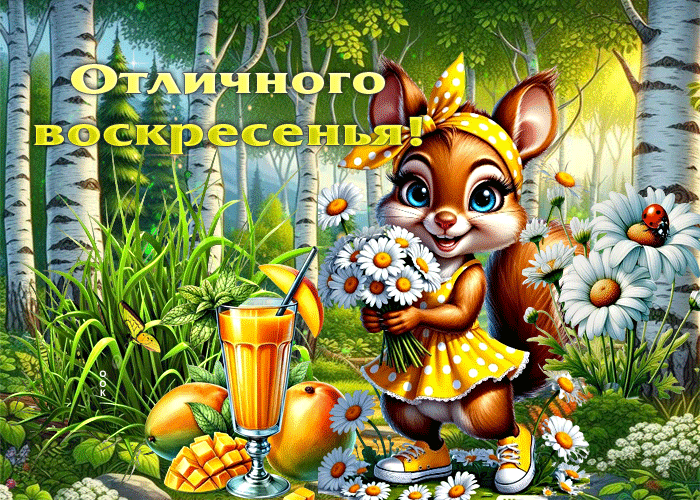 Postcard вдохновенная летняя гиф-открытка отличного воскресенья