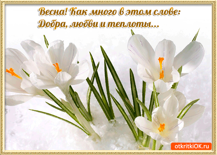Открытка весна время добра