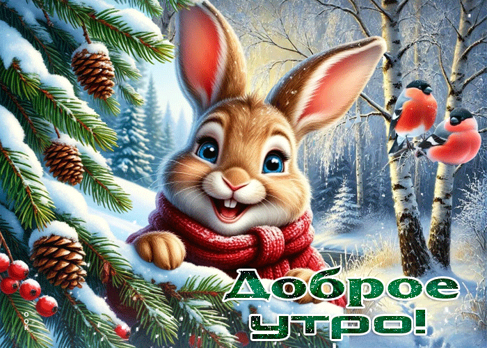 Postcard завораживающая зимняя гиф-открытка доброе утро