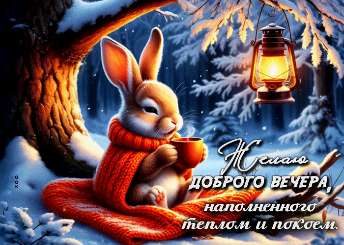 Postcard желаю доброго вечера, наполненного теплом и покоем