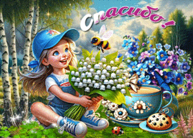 Ароматная весенняя открытка Спасибо