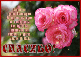 Блистательная открытка для друзей Спасибо!