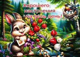 Чистая весенняя открытка Хорошего настроения на весь день