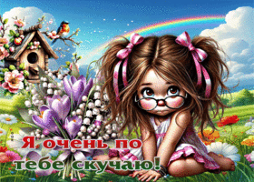 Чистосердечная весенняя открытка Я очень по тебе скучаю