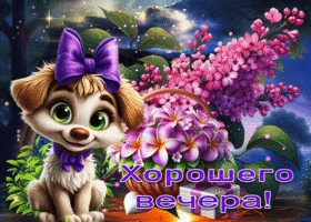 Чудесная и благоухающая весенняя гиф-открытка Хорошего вечера