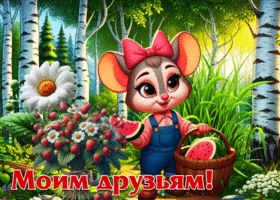 Чудесная летняя гиф-открытка Моим друзьям