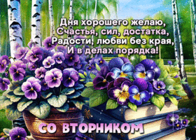 Дня хорошего желаю, счастья, сил, достатка! Со вторником