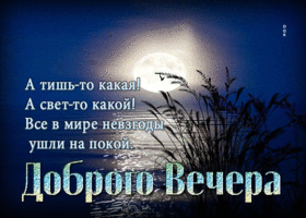 Доброго вечера! Все в мире невзгоды ушли на покой