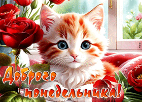Душевная яркая гиф-открытка Доброго понедельника