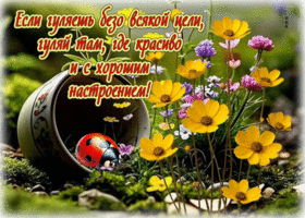 Если гуляешь безо всякой цели, гуляй там, где красиво и с хорошим настроением