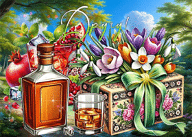 Гармоничная и солнечная весенняя гиф-открытка Другу