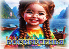Искрящаяся солнечная гиф-открытка Радужного воскресенья