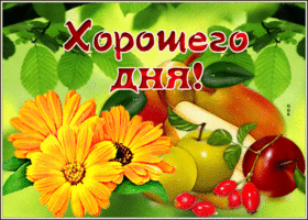 Классная открытка с фруктами Хорошего дня!
