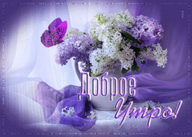 Красивая открытка с нежными цветами Доброе утро