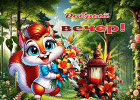 Ласковая и добрая цветочная гиф-открытка Добрый вечер