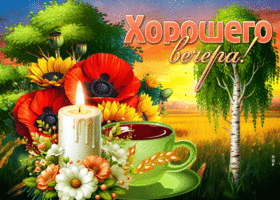 Ласковая летняя гиф-открытка Хорошего вечера