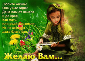 Любите жизнь! Она у нас одна: Дана вам от начала и до края