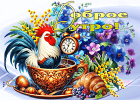 Милая весенняя гиф-открытка Доброе утро