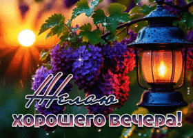 Насыщенная веченняя гиф-открытка Желаю хорошего вечера