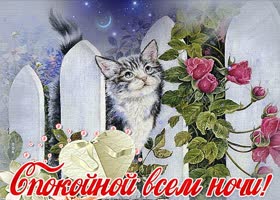 Нежная открытка спокойной ночи