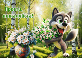 Нежная летняя гиф-открытка Прости, пожалуйста