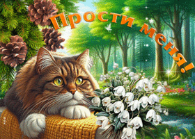 Обворожительная весенняя гиф-открытка Прости меня