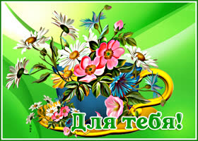 Оригинальная картинка с полевыми цветами Для тебя