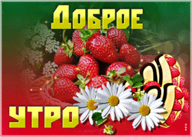 Открытка доброе утро с клубникой. Добрых дней всегда