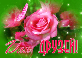 Открытка друзьям с розами