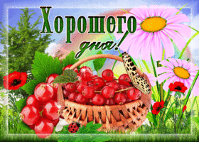 Открытка хорошего дня с ягодами